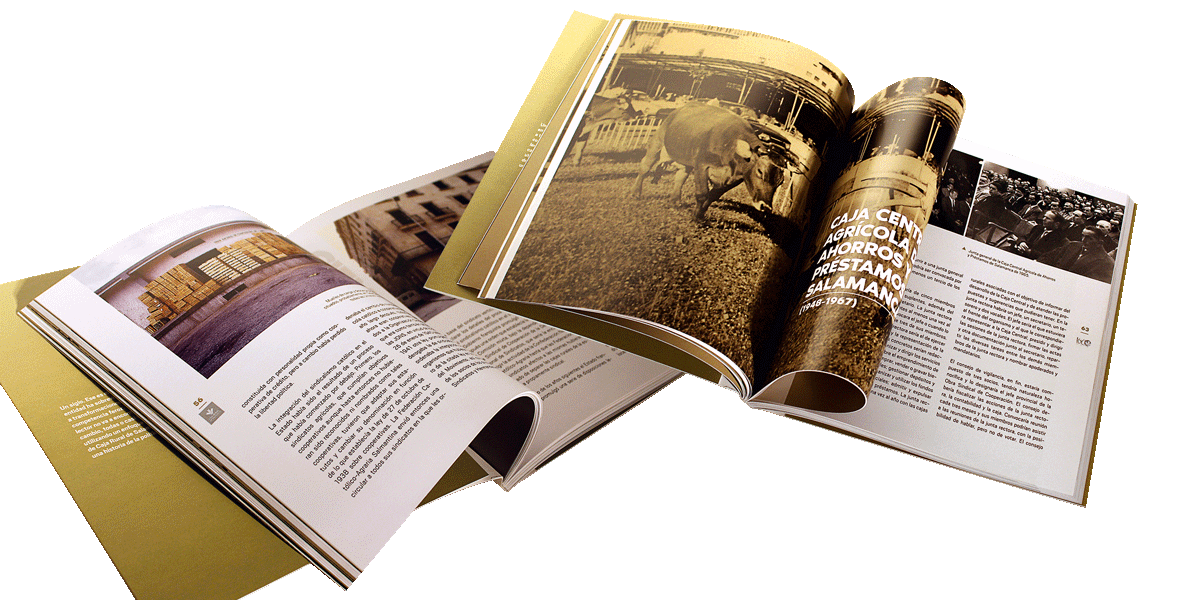 Interior del libro «CIEN 1917-2017. Historia de la Caja Rural de Salamanca». Caja Rural de Salamanca